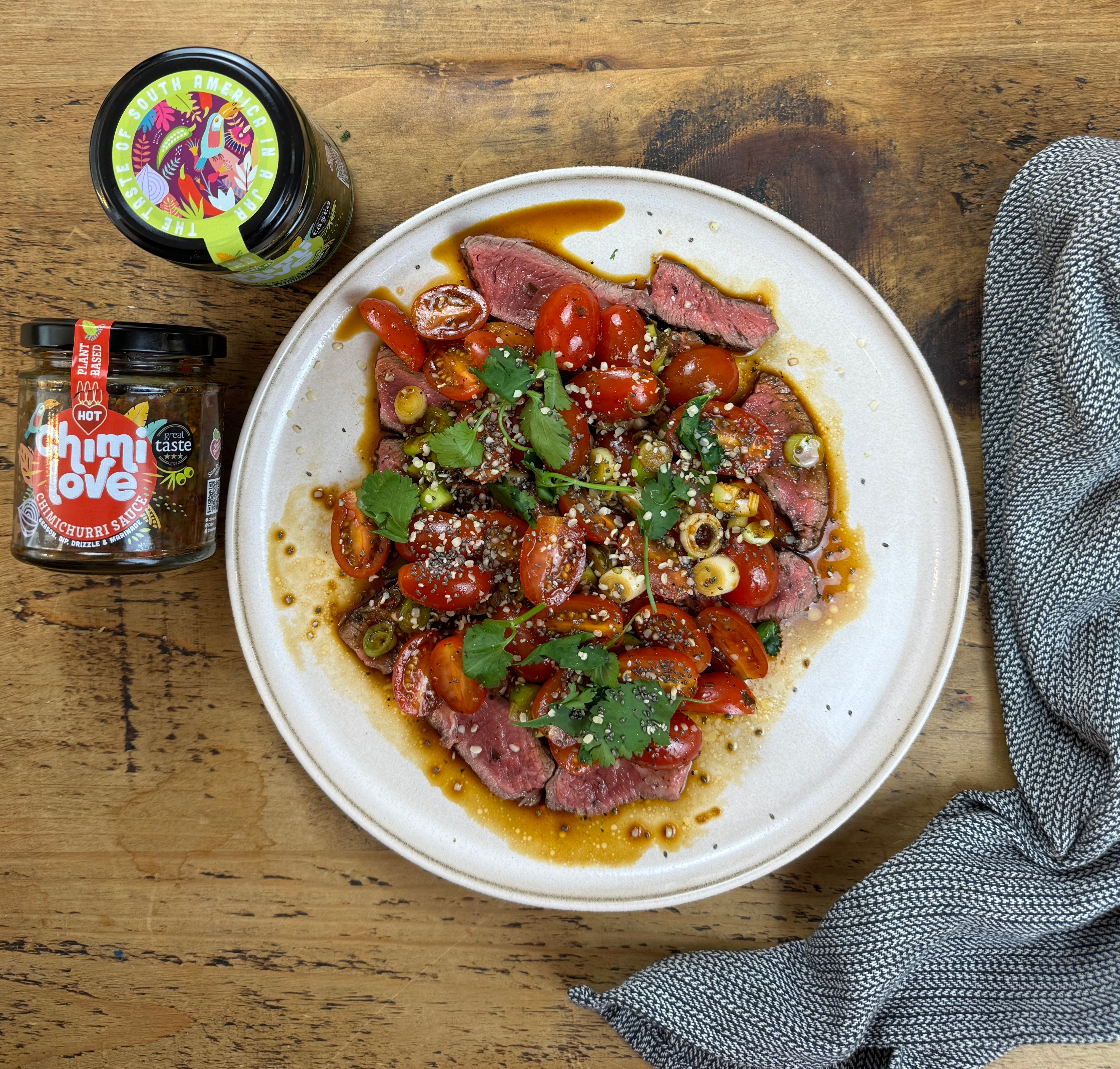 Chimichurri bbq steak salad